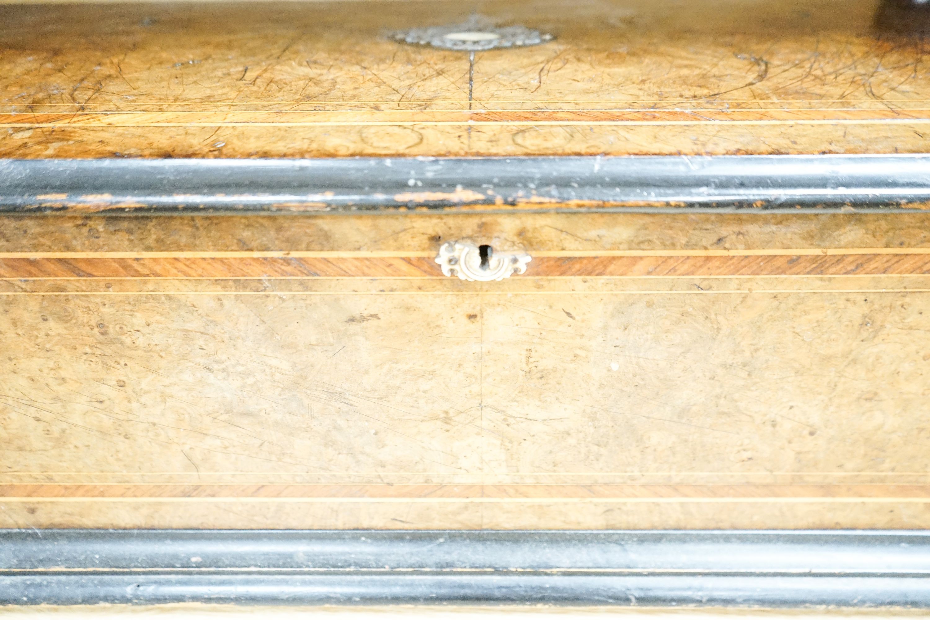 A 19th century Swiss cylinder musical box, (af) cylinder 38cm